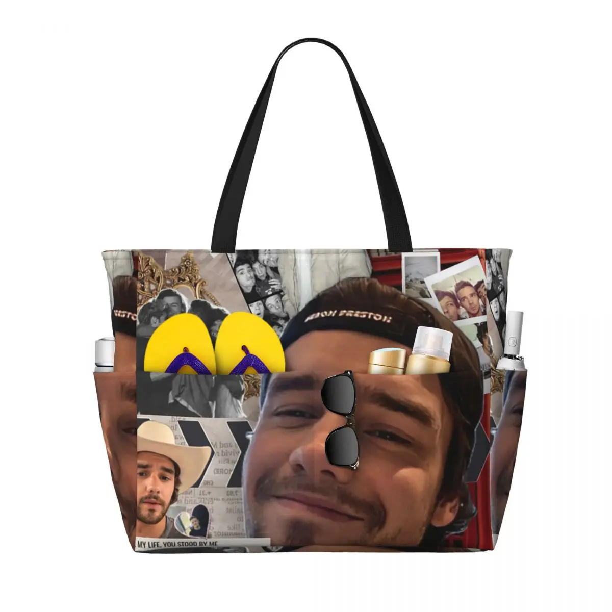 Yoga Fitness Gym Photos - Liam Payne Photo Collage Beach Tote