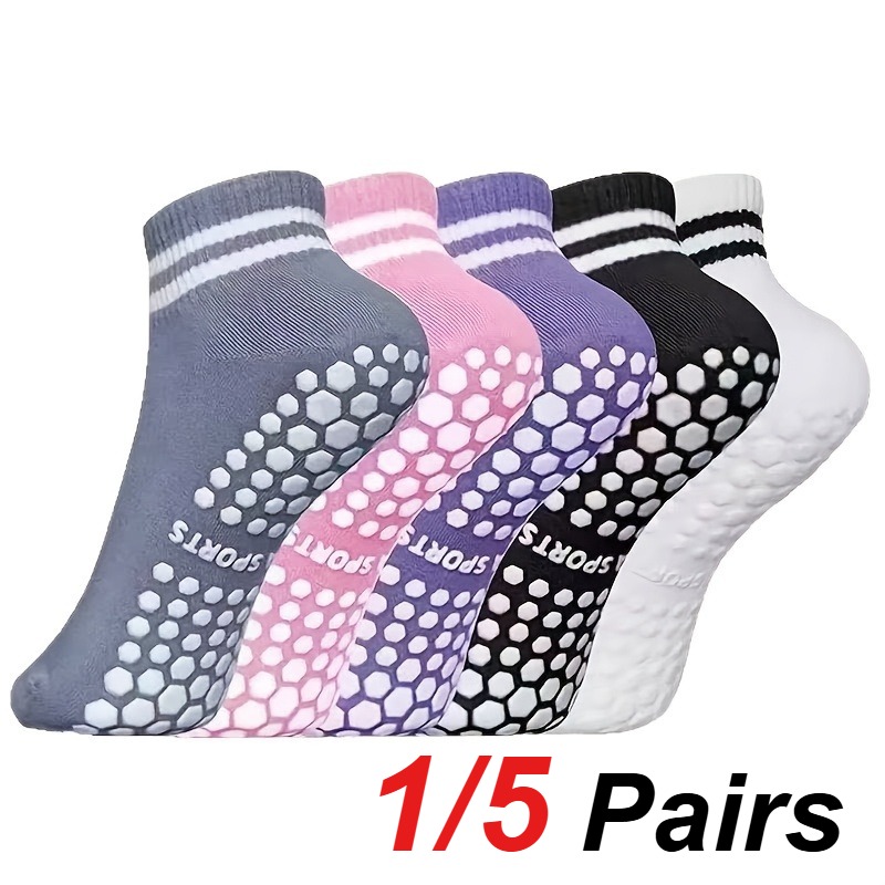 Yoga Fitness Usa - 1/5 Pair Women's Silicone Anti Slip
