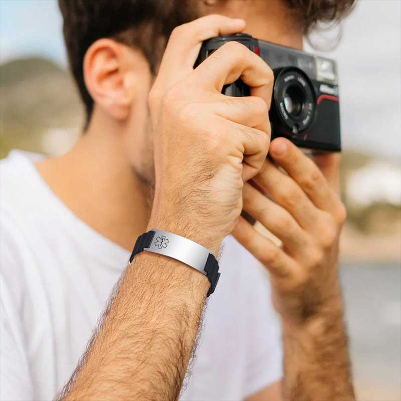 Custom Medical ID Bracelet for - Fitness Tracker Band ulasan dan harga