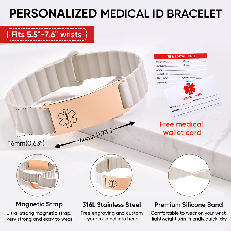 Custom Medical ID Bracelet for - Fitness Tracker Band ulasan dan harga