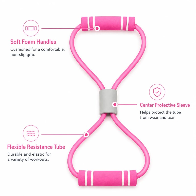 Resistance Bands with Foam Spo - Yoga Fitness At Home ulasan dan harga