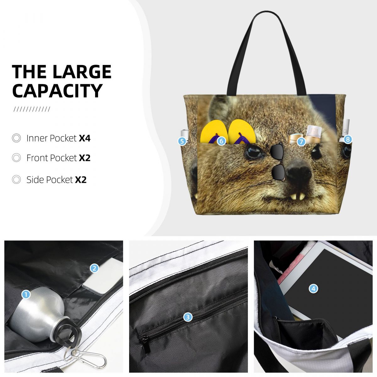 Rock Hyrax Photo Beach Tote Ba - Yoga Fitness Gym Photos ulasan dan harga