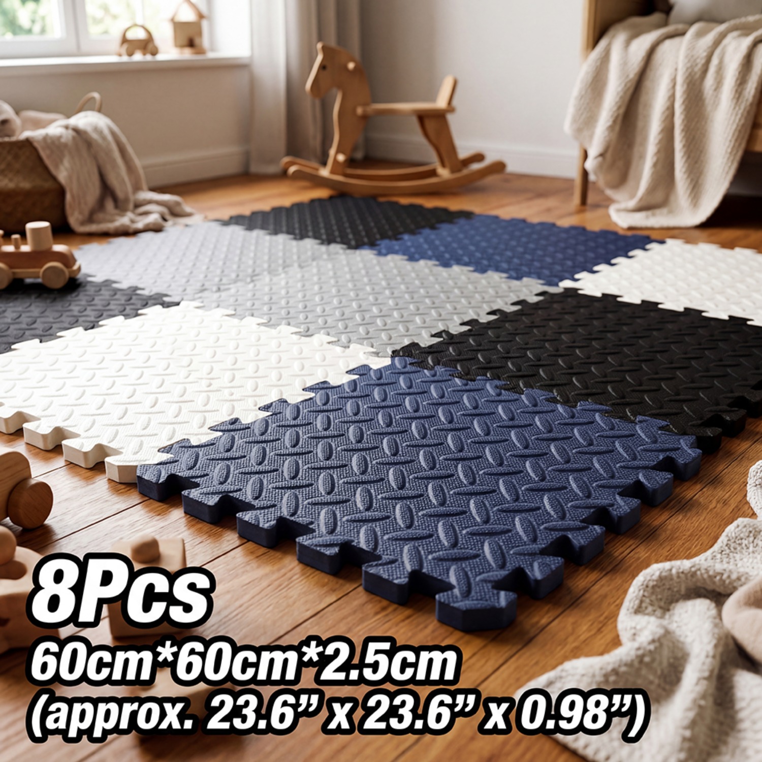 8Pcs 60x60cm EVA Foam Mat Livi - Yoga Fitness Rooms ulasan dan harga