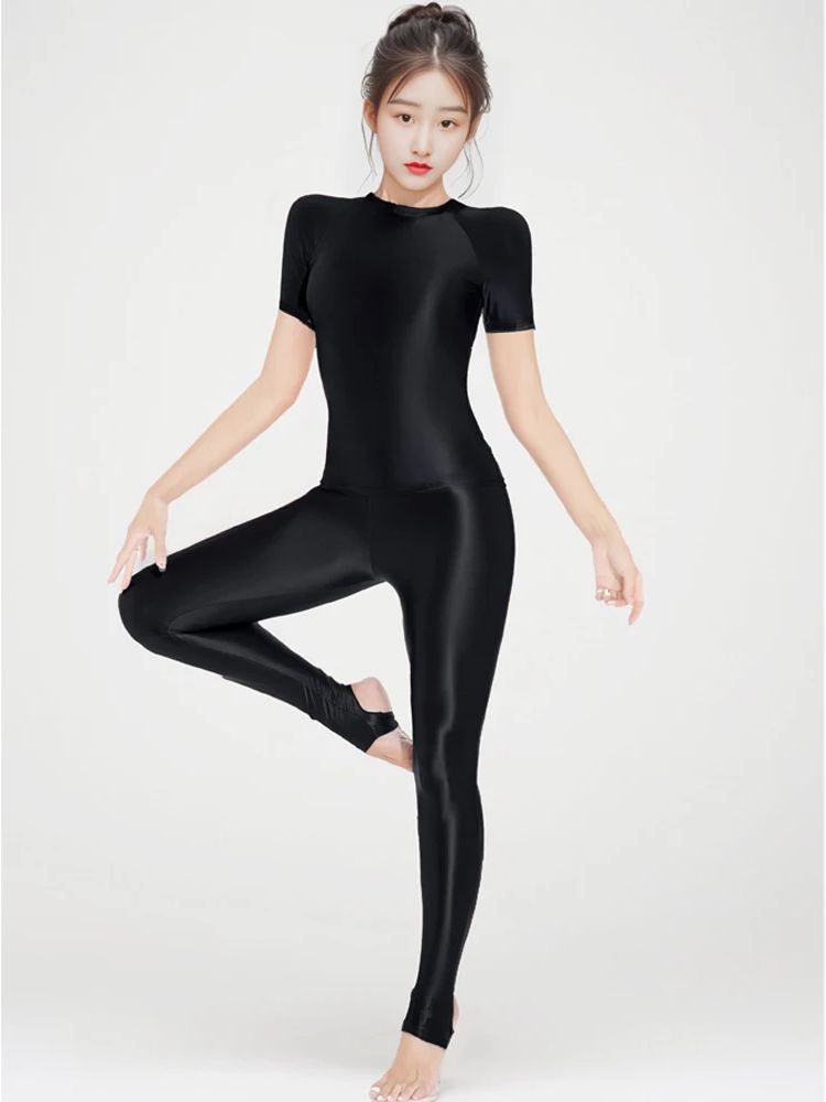 M-XL Glossy Shiny Elastic Shor - Yoga Fitness Fit Club ulasan dan harga