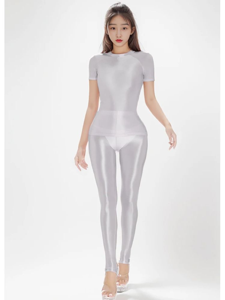 M-XL Glossy Shiny Elastic Shor - Yoga Fitness Fit Club ulasan dan harga