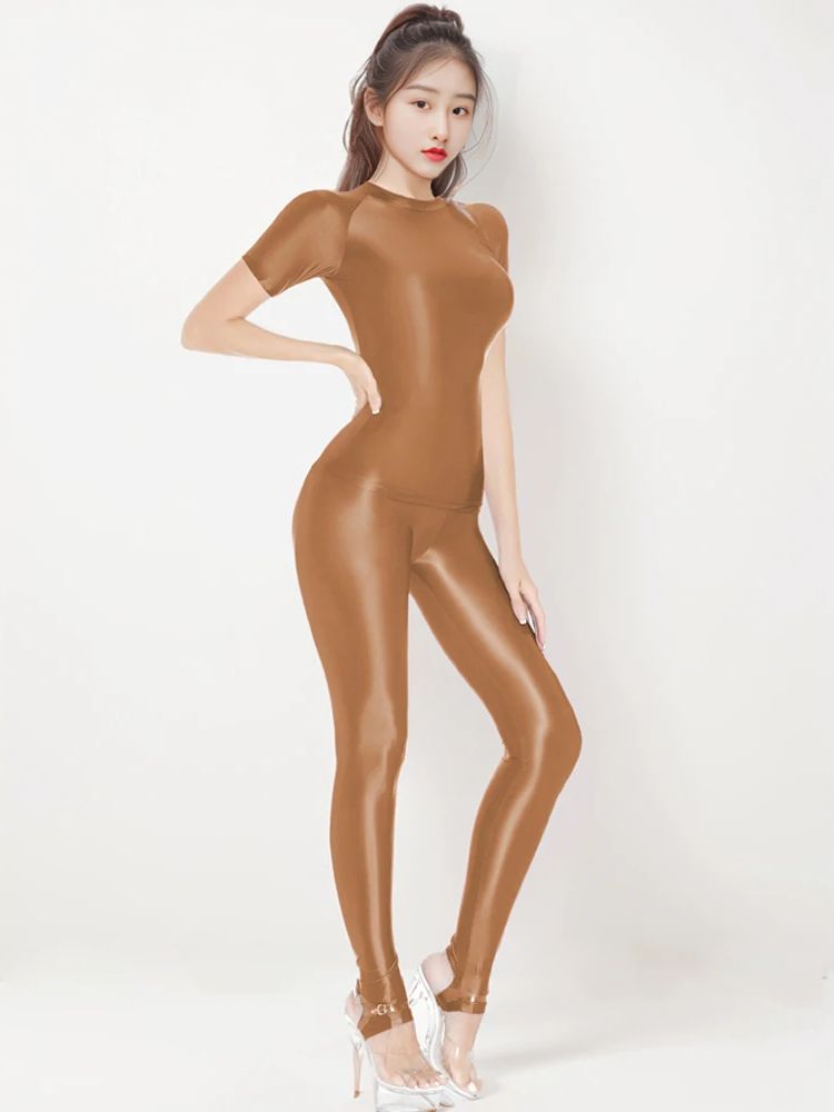 M-XL Glossy Shiny Elastic Shor - Yoga Fitness Fit Club ulasan dan harga