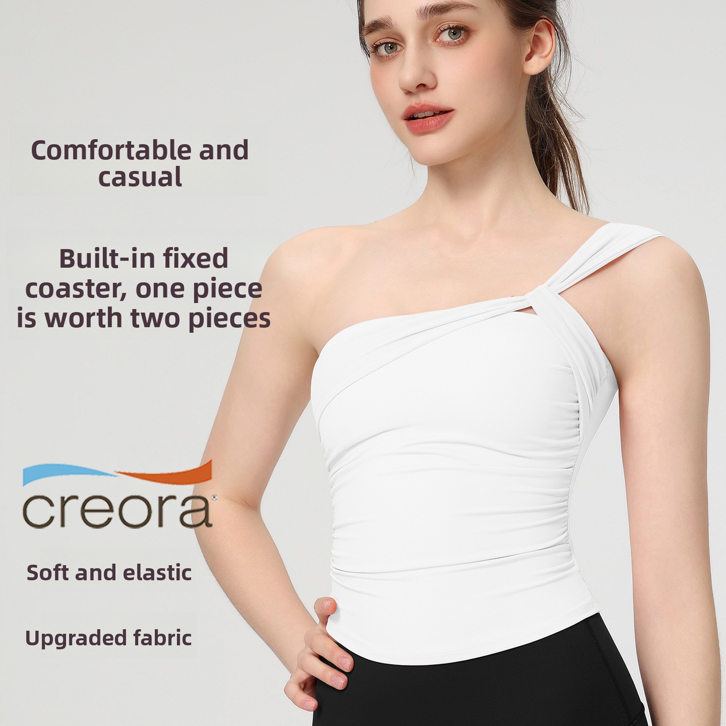 Women's Sexy Sloping Shoulder  - Yoga Fitness Youtube ulasan dan harga