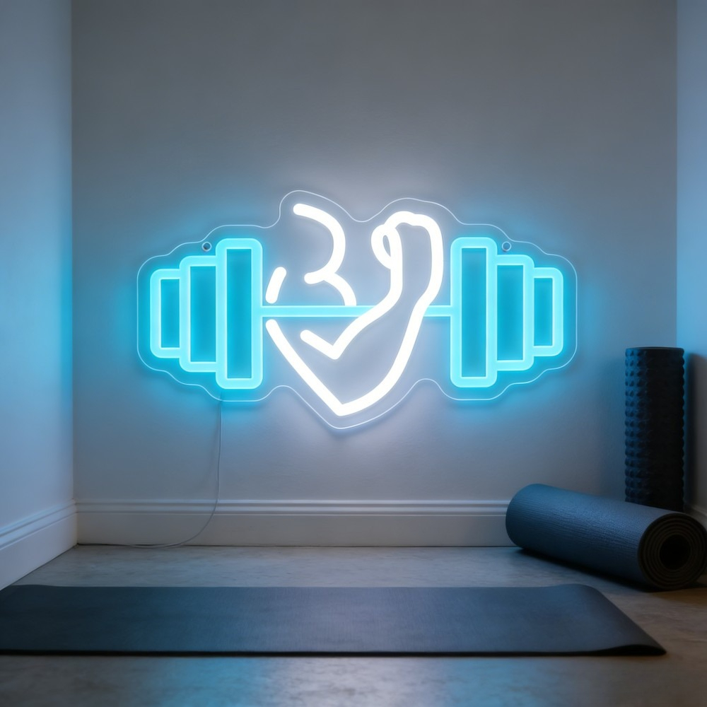 Bicep Dumbbell Neon Sign LED W - Yoga Fitness Rooms ulasan dan harga