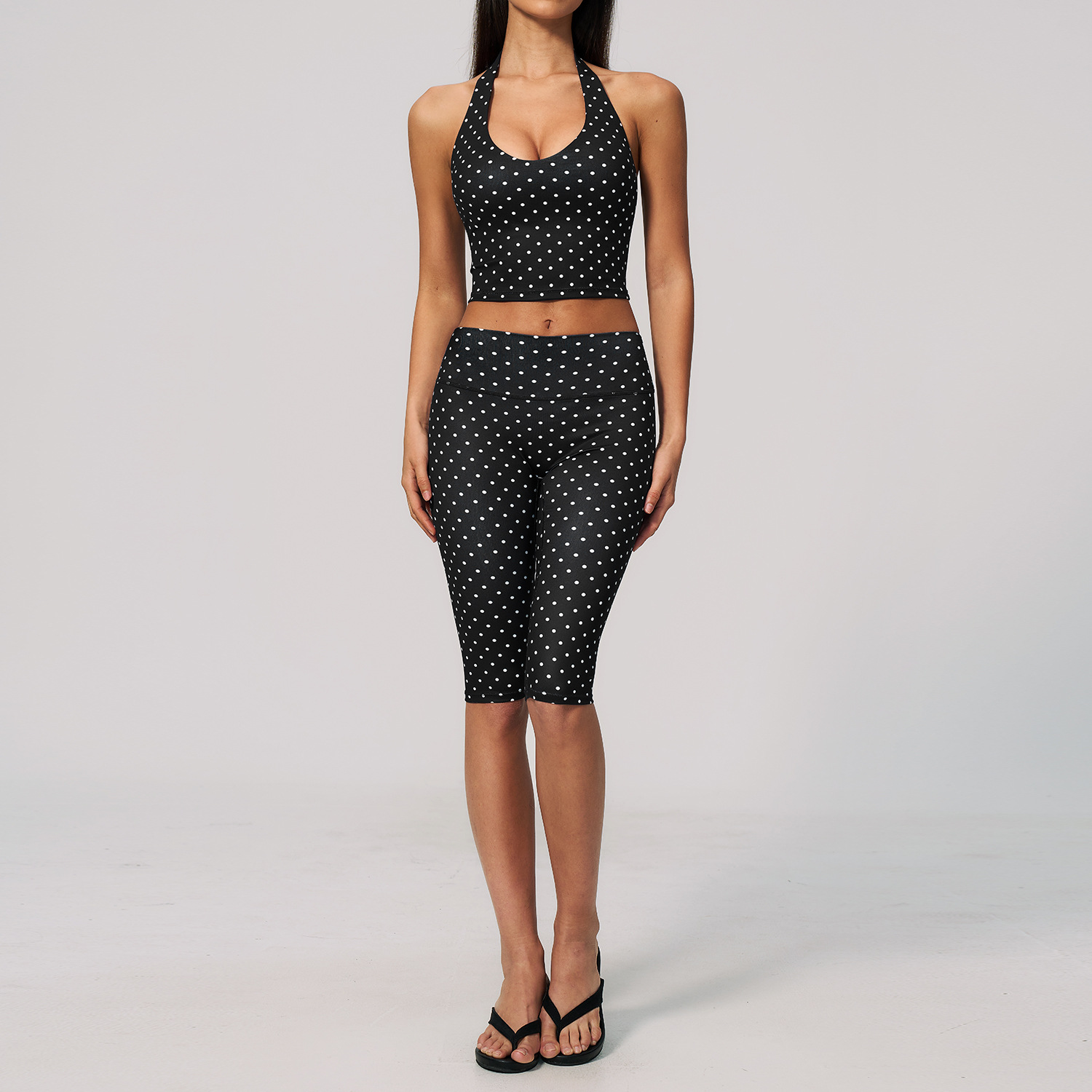 STYLISH LADY Polka Dot Halter  - Yoga Fitness Fit Club ulasan dan harga