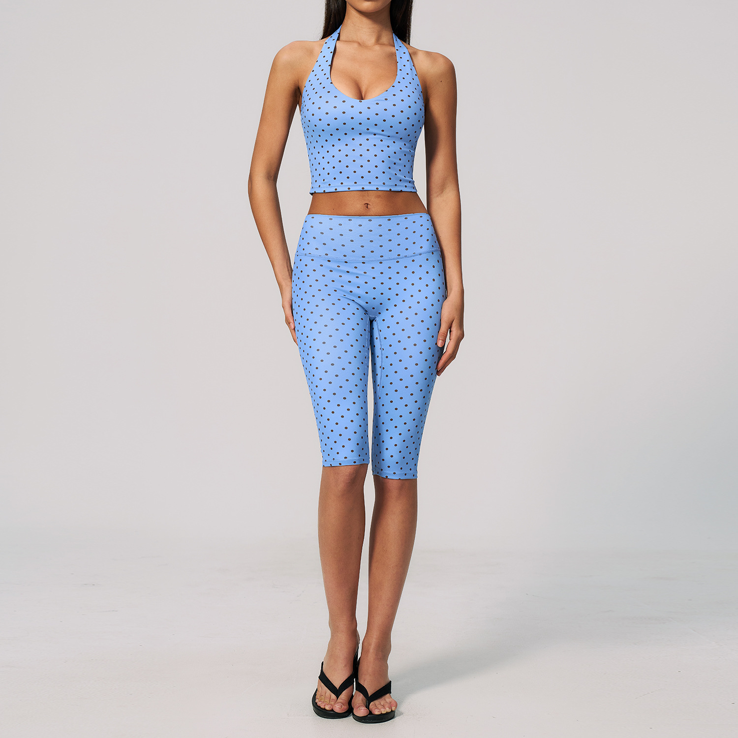 STYLISH LADY Polka Dot Halter  - Yoga Fitness Fit Club ulasan dan harga